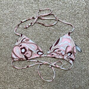 Pink flower bikini top